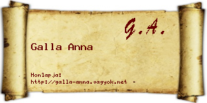 Galla Anna névjegykártya